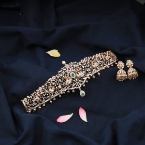 Diamond Ottiyanam with Peacock Design