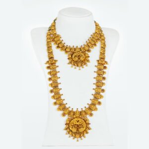 Antique Gold Lakshmi and Yali Temple Necklace Set