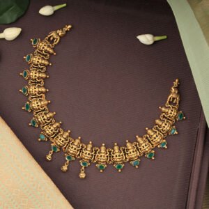 Lakshmi with Emerald Antique Necklace